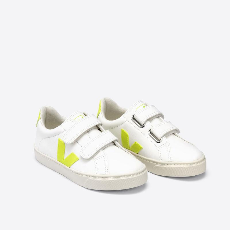 Zapatillas Veja Niños España - Esplar Velcro Tenis Blancas ES895607